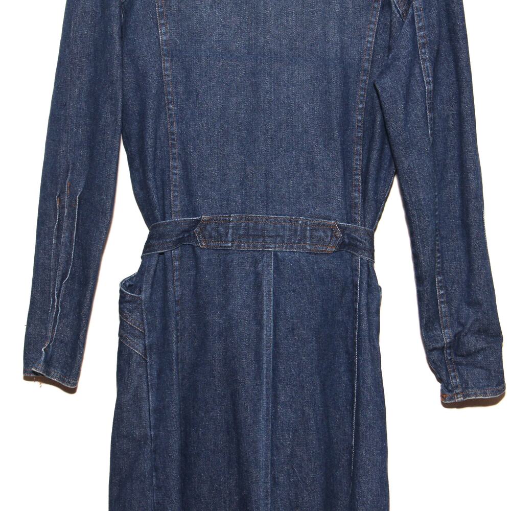 Vintage 70s A. Smile Denim Duster Jacket Coat - Picture 8 of 14